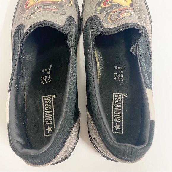 Converse Gray & Black Snake & Skull Sailor Jerry Slip On Sneakers - Picture 5 of 7
